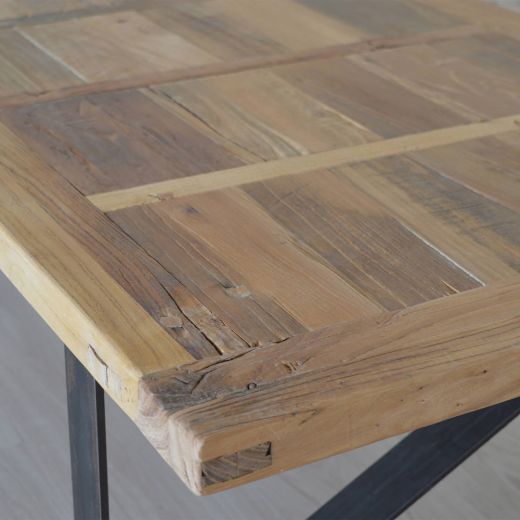 Coffee table 150x80 cm Recycled elm wood Manhattan Bridge