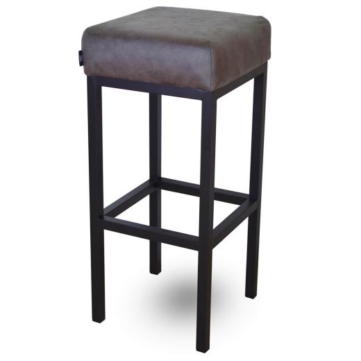 Bar stool leather look artificial leather Bruce - Stone, 75 cm