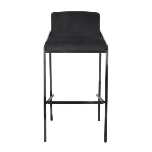 Bar stool Velvet velvet metal 75 cm Lev - Velvet Black