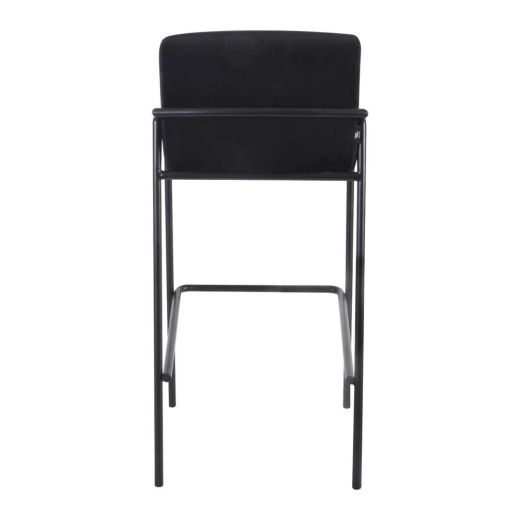 Bar stool Velvet velvet metal 75 cm Lev - Velvet Black