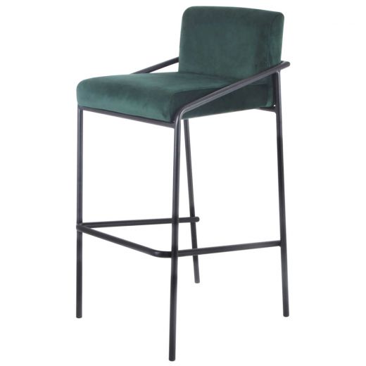 Bar stool Velvet Velvet Metal 75 cm Lev - Velvet dark green