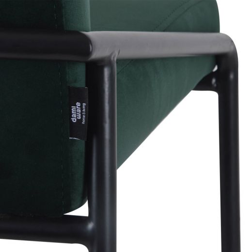 Bar stool Velvet Velvet Metal 75 cm Lev - Velvet dark green