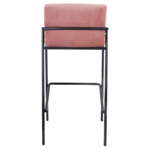 Bar stool Velvet velvet metal 75 cm Lev - Velvet Pink