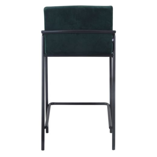 Bar stool Velvet Velvet and Bouclé Metal 65 cm Lev - Velvet Dark green
