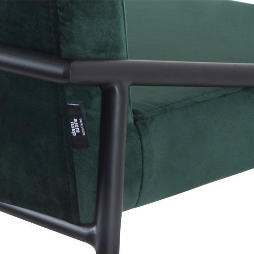 Bar stool Velvet Velvet and Bouclé Metal 65 cm Lev - Velvet Dark green