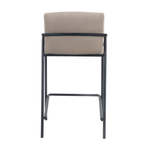 Bar stool Velvet Velvet and Bouclé Metal 65 cm Lev - Velvet Taupe