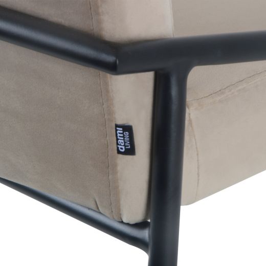 Bar stool Velvet Velvet and Bouclé Metal 65 cm Lev - Velvet Taupe