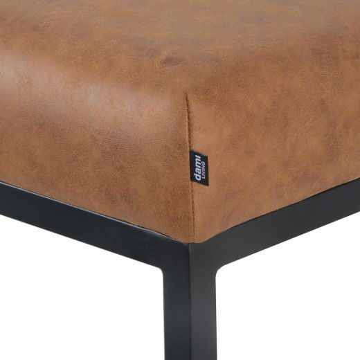 Bar stool leather look artificial leather Bruce - Cognac, 65 cm