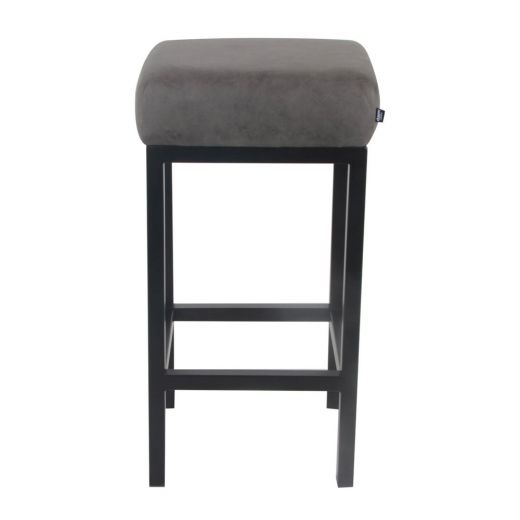 Bar stool leather look artificial leather Bruce - Stone, 65 cm