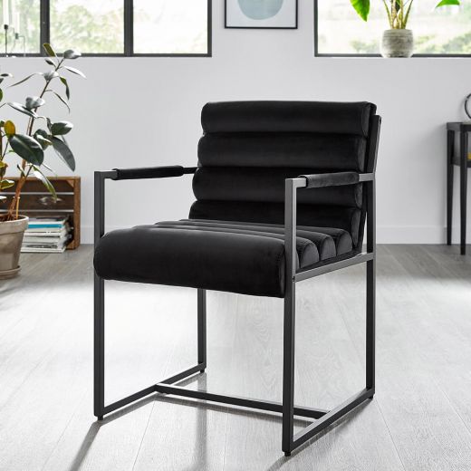 Dining room chair Design chair Velvet Tony - Velvet Black