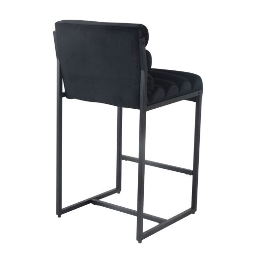 Bar stool Design stool 65 cm Velvet Tony - Velvet Black
