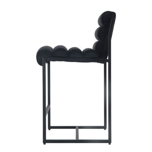 Bar stool Design stool 65 cm Velvet Tony - Velvet Black