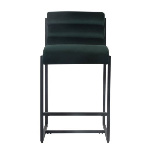 Bar stool Design stool 65 cm Velvet Tony - Velvet dark green