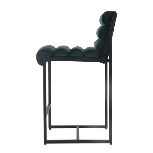 Bar stool Design stool 65 cm Velvet Tony - Velvet dark green