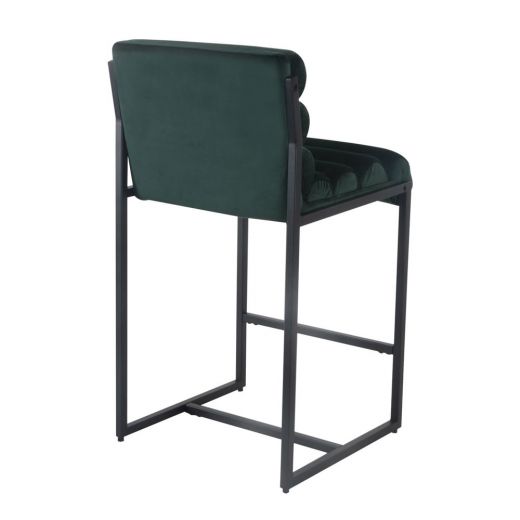 Bar stool Design stool 65 cm Velvet Tony - Velvet dark green