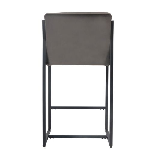 Bar stool Design stool 65 cm Velvet Tony - Velvet Gray