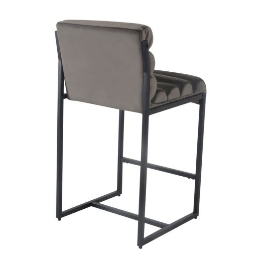 Bar stool Design stool 65 cm Velvet Tony - Velvet Gray