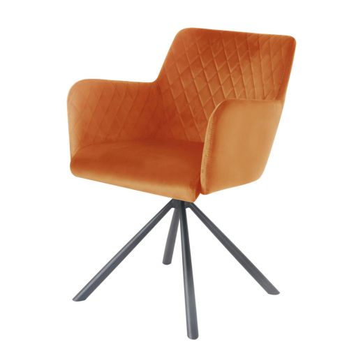Dining room chair 180 degrees rotating Rose - Velvet Oranje