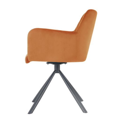 Dining room chair 180 degrees rotating Rose - Velvet Oranje