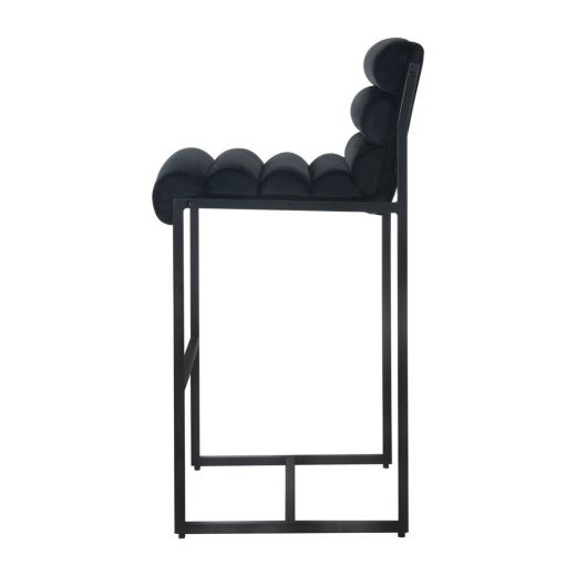 Bar stool Design stool 75 cm Velvet Tony - Velvet Black