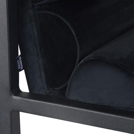 Bar stool Design stool 75 cm Velvet Tony - Velvet Black