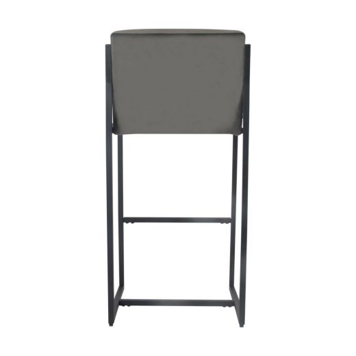 Bar stool Design stool 75 cm Velvet Tony - Velvet Gray