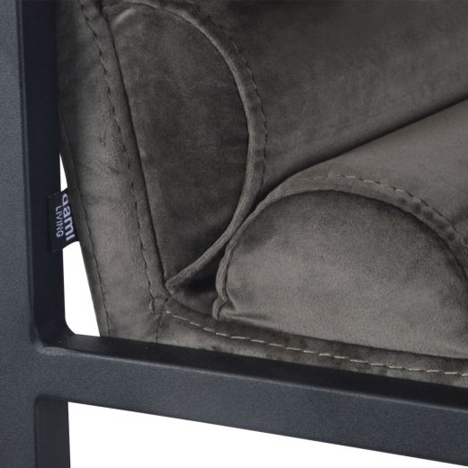 Bar stool Design stool 75 cm Velvet Tony - Velvet Gray