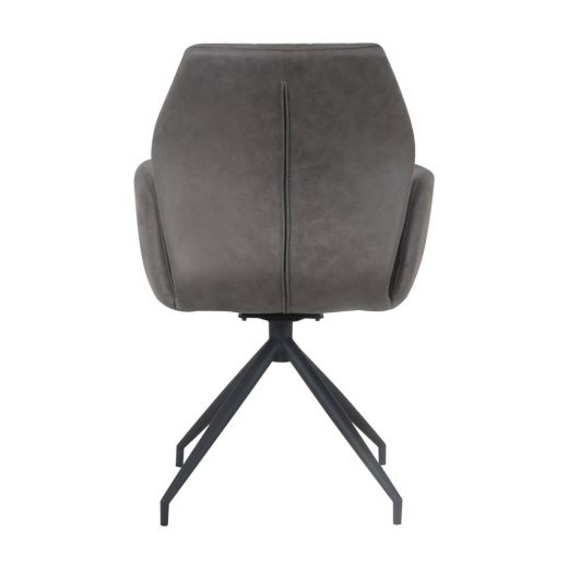 Dining room chair with armrests rotatable with herringbone pattern Apollo - Stone