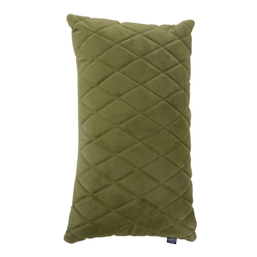 Living room Decorative cushion Checked Rectangle 45x24cm Cushy - Velvet Olive green