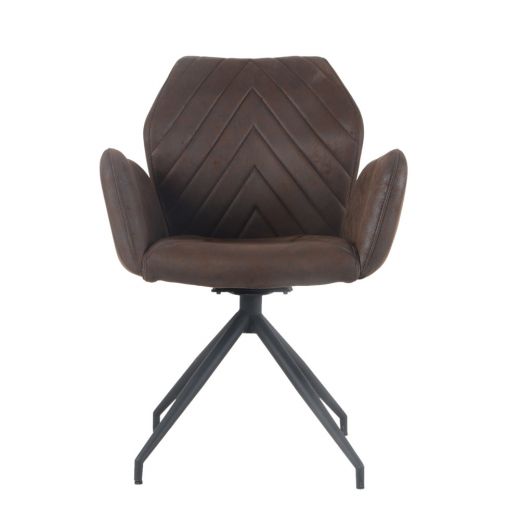 Dining room chair with armrests rotatable with herringbone pattern Apollo - Burgundy