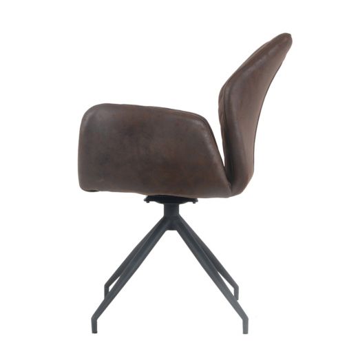 Dining room chair with armrests rotatable with herringbone pattern Apollo - Burgundy