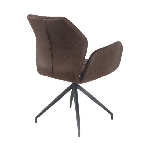 Dining room chair with armrests rotatable with herringbone pattern Apollo - Burgundy