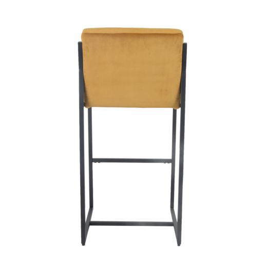 Bar stool Design stool 75 cm Velvet Tony - Velvet ocher yellow