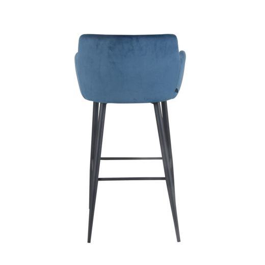 Bar stool velvet velvet metal 75 cm rose - velvet blue