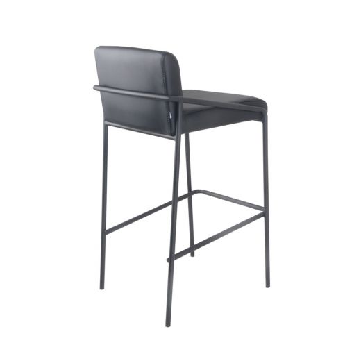 Bar stool metal artificial leather 75 cm Lev - Vegan leather black