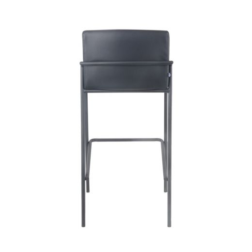 Bar stool metal artificial leather 75 cm Lev - Vegan leather black