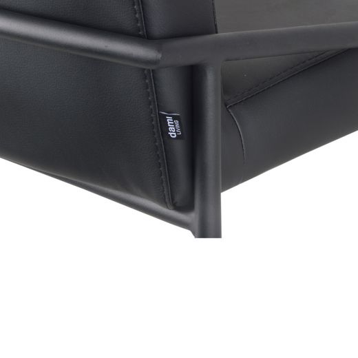 Bar stool metal artificial leather 75 cm Lev - Vegan leather black