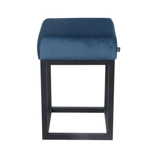Stool Industrial Chic Velvet Velvet and Bouclé Brucy - Velvet Blue