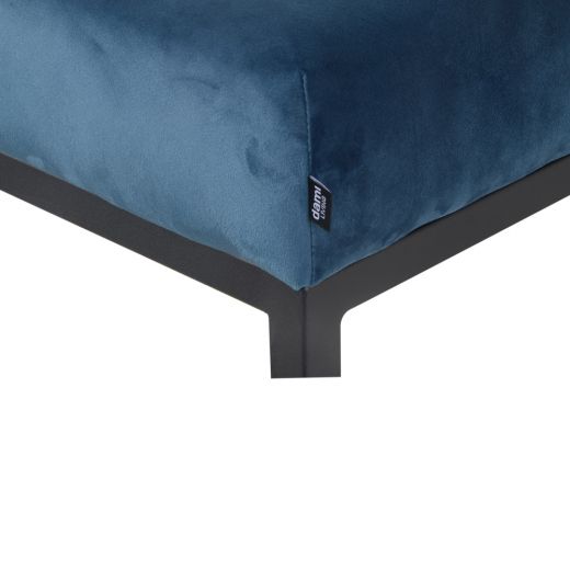 Stool Industrial Chic Velvet Velvet and Bouclé Brucy - Velvet Blue
