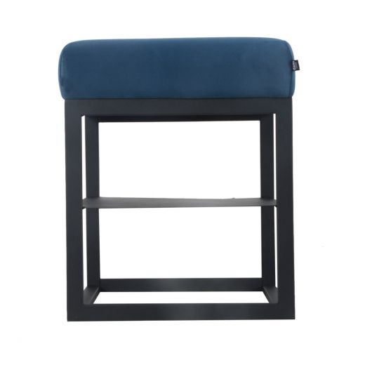 Bedside table side table velvet otto - velvet blue