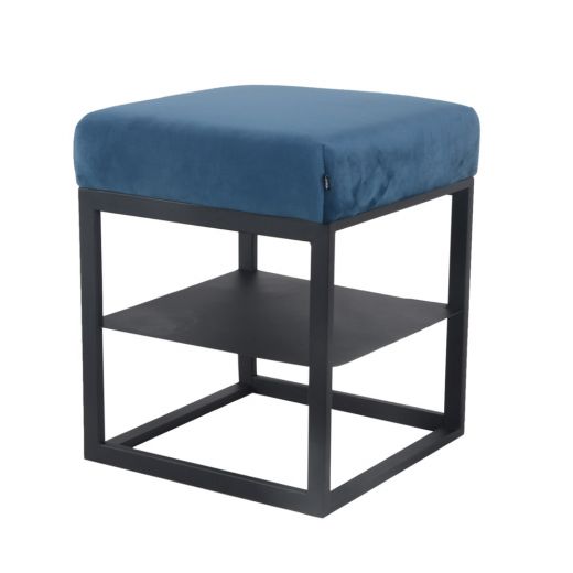 Bedside table side table velvet otto - velvet blue