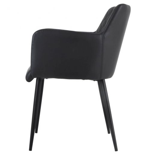 Dining room chair leather look artificial leather rose - vegan leather black