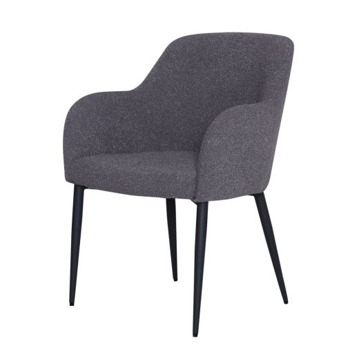Dining room chair bouclé fabric ted - gray blue
