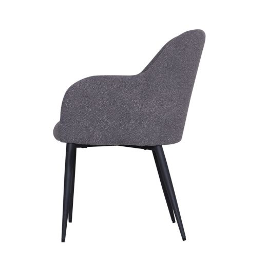 Dining room chair bouclé fabric ted - gray blue
