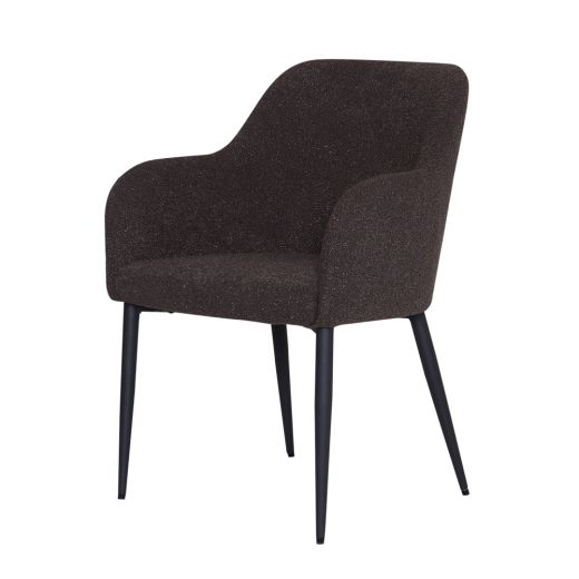 Dining room chair bouclé fabric ted - gray