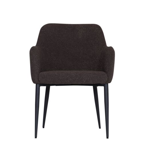 Dining room chair bouclé fabric ted - gray