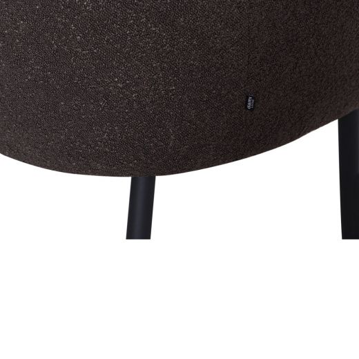 Dining room chair bouclé fabric ted - gray