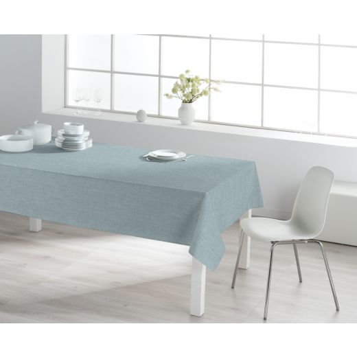Victoria Tafelkleed Gecoat Linnen Blauw 140cmx20mtr