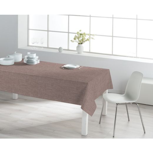 Victoria Tafelkleed Gecoat Linnen Oudroze 140cmx20mtr