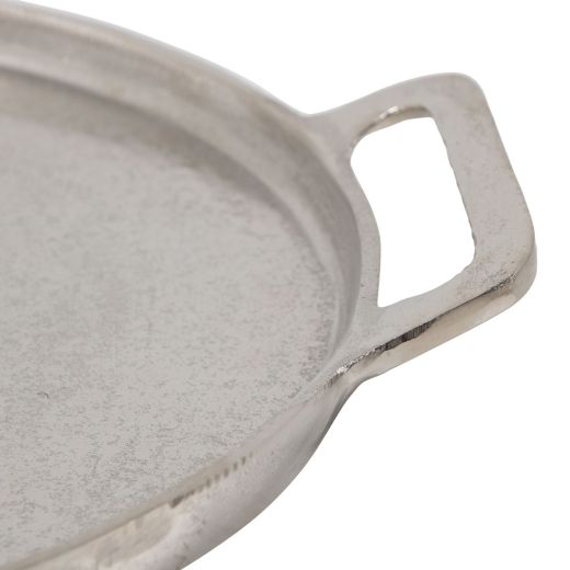 Serving Tray round with handles silver 40x4,5 dia35cm
